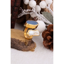 Pearl & Calsedon Ring