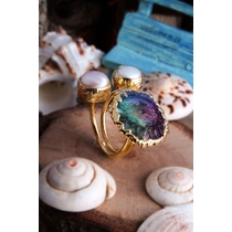 14K Gold Plated & Brass Material & Quartz & Pearl 