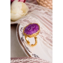 14K Gold Plated & Brass Material & Agate 