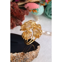 14K Gold-Plated Bronze &  Citrine Natural Stone