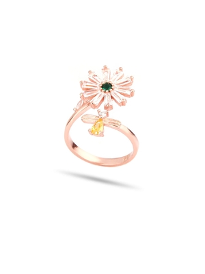 Buterfly And Flower Ring 