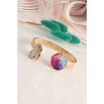 14K Gold-Plated Bronze & Tourmaline Natural Stone