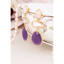 Moonstone & Zircon Earring